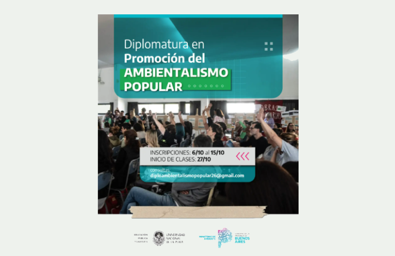 Abiertas las inscripciones para la Diplomatura en Promoción en Ambientalismo Popular de la Provincia y la UNLP